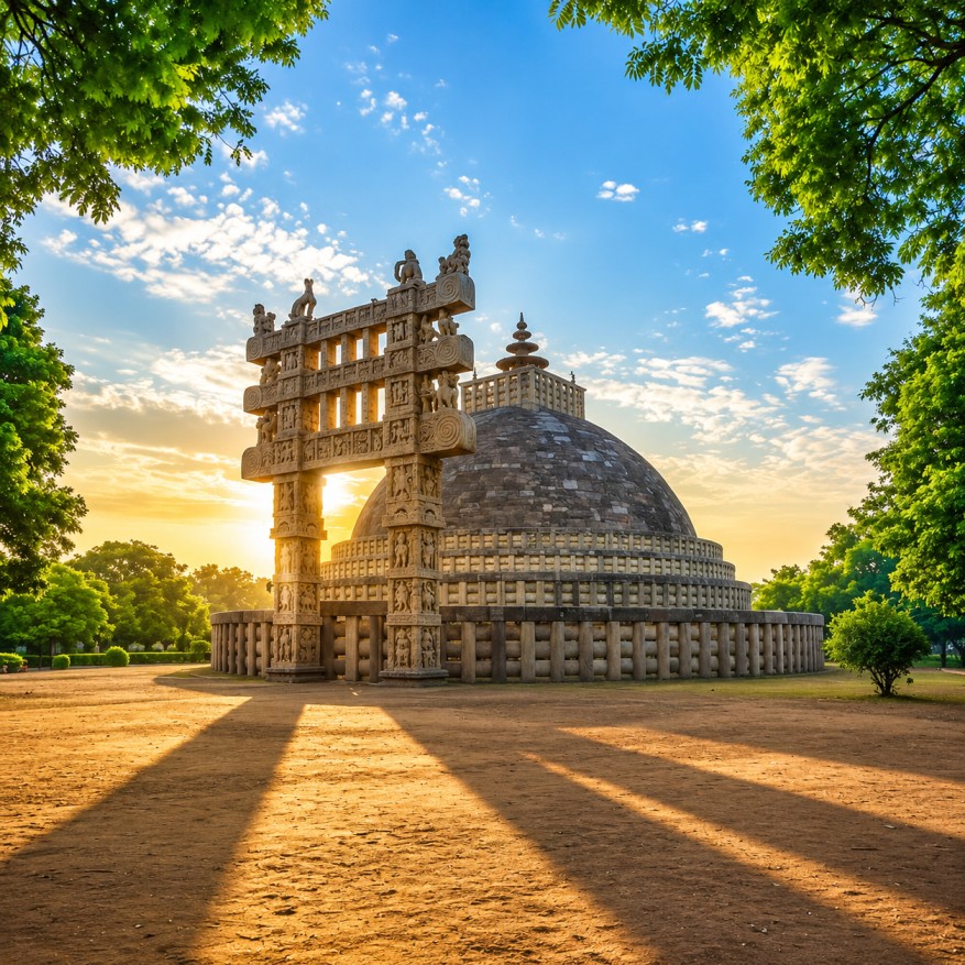  Sanchi Stupa -A Sacred Heart of Buddhist Heritage 