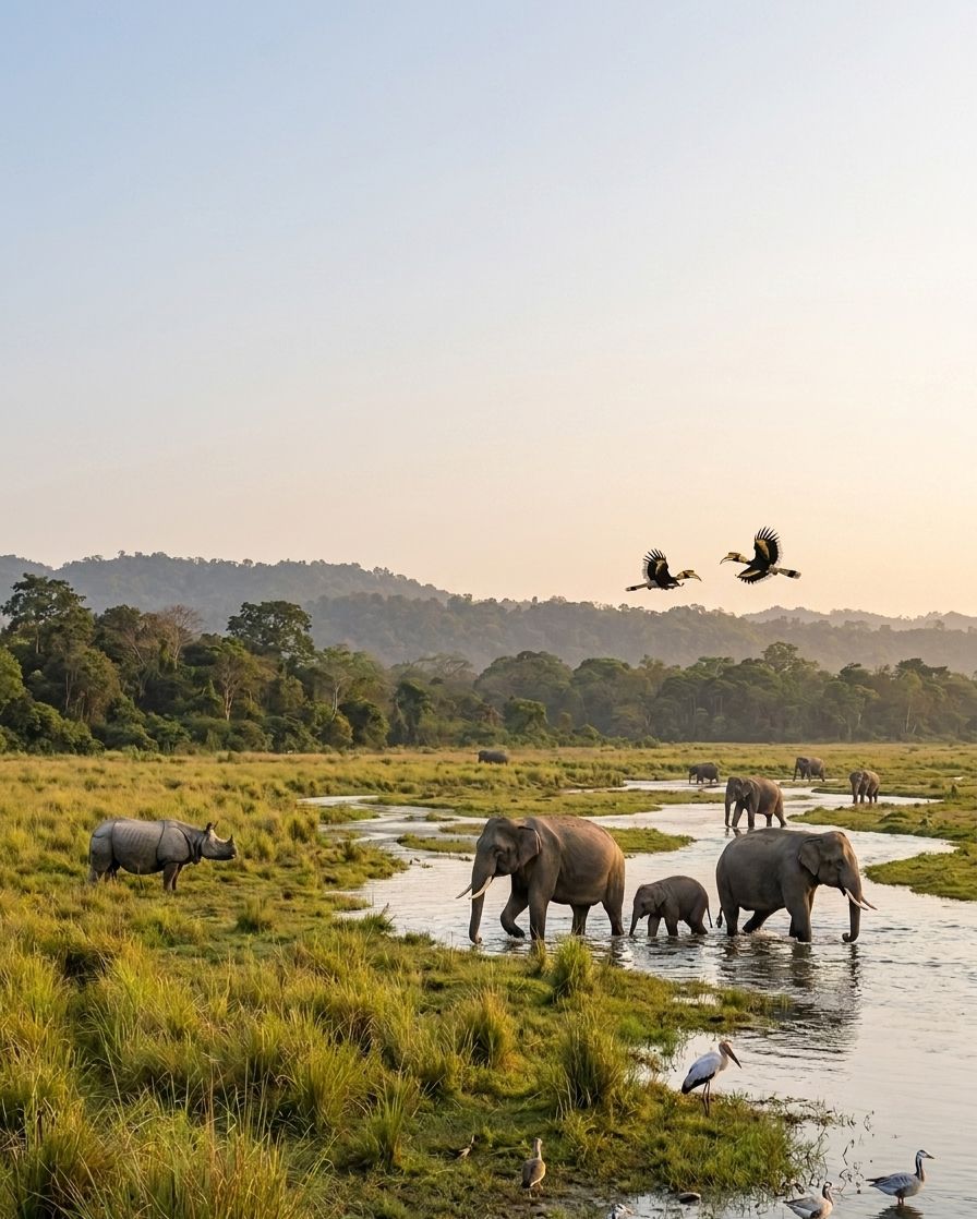 Kaziranga-National-Park : Land Of The Great Indian Rhinoceros