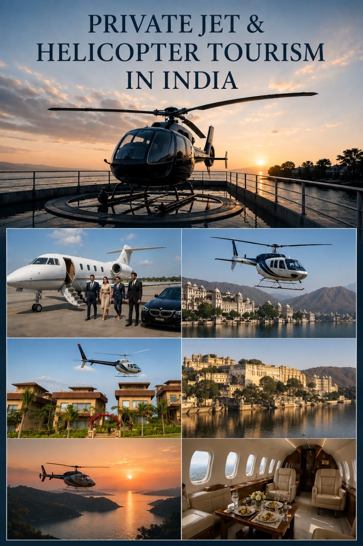 Private Jet & Helicopter Tourism in India :  Redefining Ultra-Luxury Travel for International Clients
